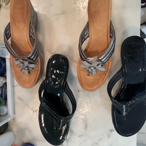 Coach Franki platform Leather open toe sandals - two for one. - Picture 5 of 10